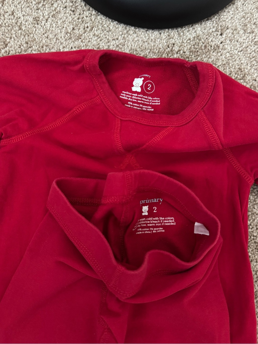 Primary Red Long-Sleeve Crewneck + Leggings